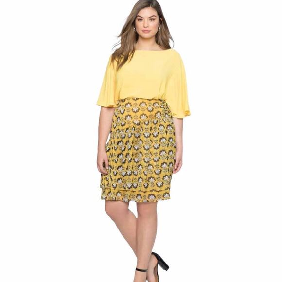 Eloquii Small Wonders Floral Tiered Ruffle Skirt - Picture 2 of 12